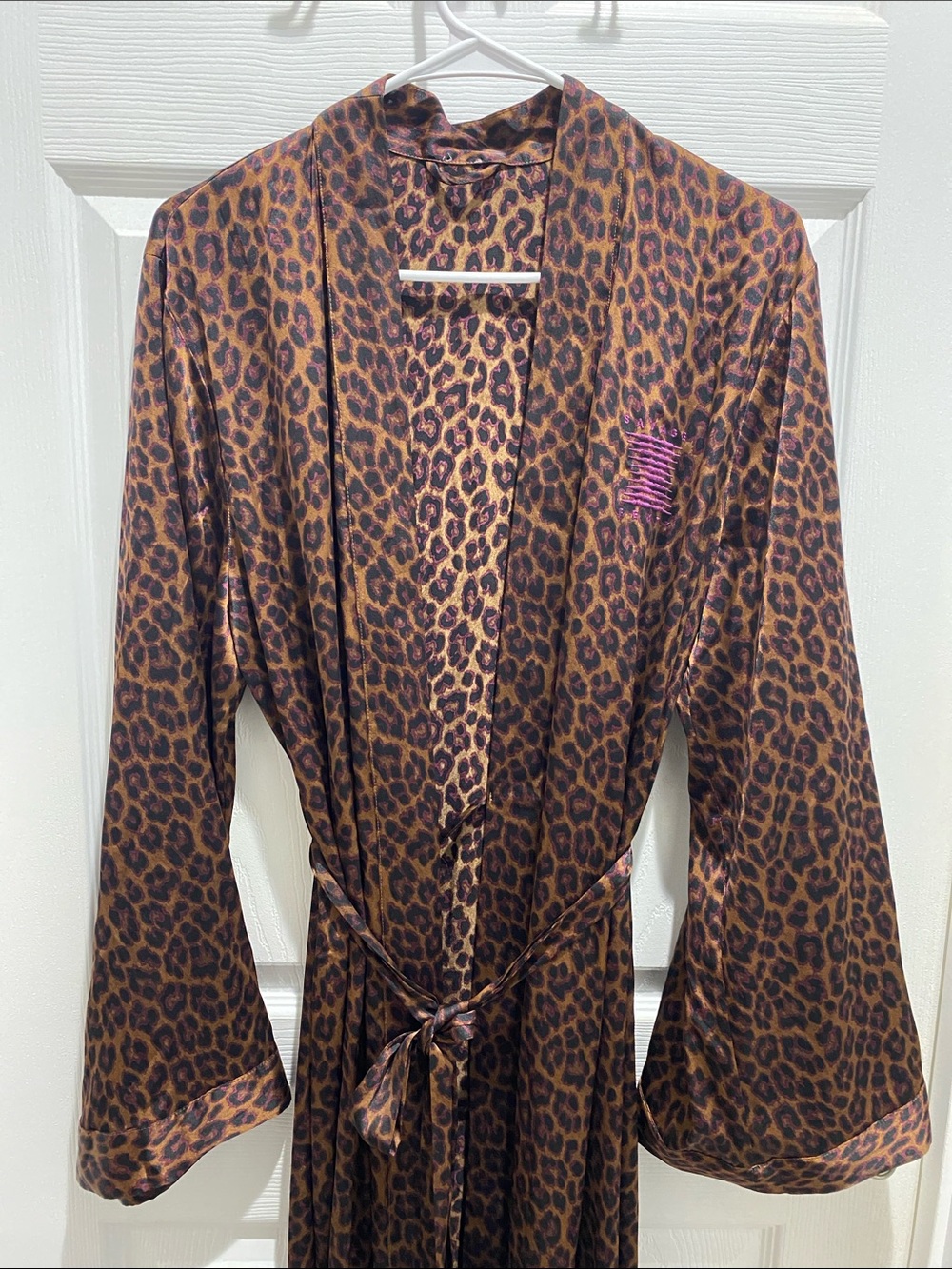 Savage X Fenty Leopard π Chetah Print Full Length Satin Robe